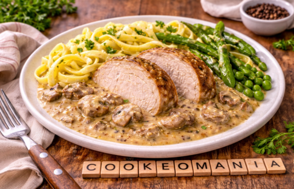 Préparez un rôti de porc aux 3 moutardes au Cookeo, une recette facile, fondante et crémeuse avec champignons et sauce savoureuse.