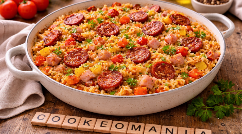Riz au chorizo, jambon et légumes au Cookeo