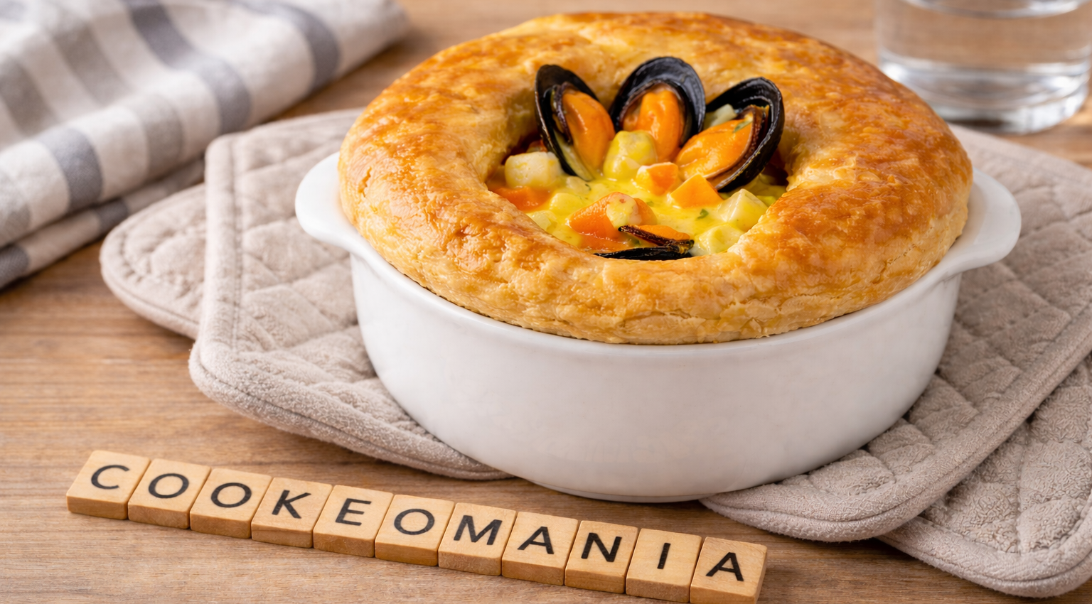 Réalisez une délicieuse soupe de moules en croûte au Cookeo avec une sauce crémeuse au safran et une pâte feuilletée dorée et croustillante.