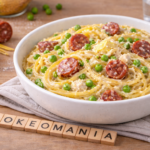 Spaghettis crémeux au chèvre, chorizo et petits pois au multicuiseur cookéo