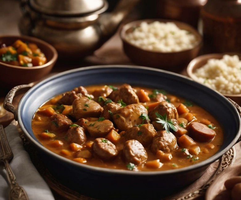 Tajine de poulet et merguez
