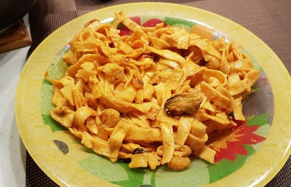 Tagliatelles au cocktail de fruits de mer au cookeo