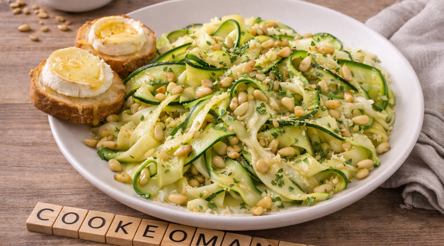 Tagliatelles de courgettes aux pignons de pin au Cookeo, légères et parfumées