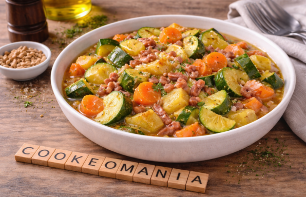Tambouille de légumes aux lardons et fond de veau au Cookeo