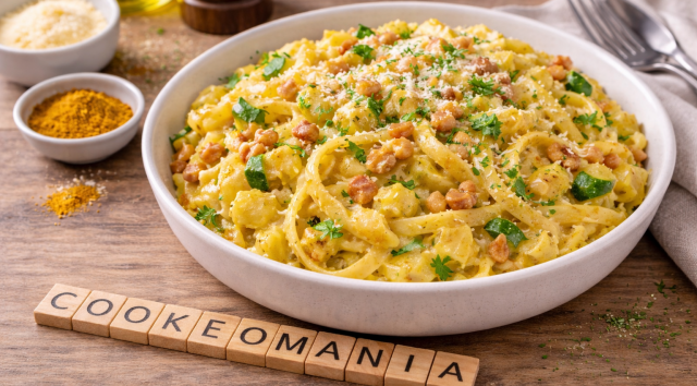 Préparez des tagliatelles fraîches au Cookeo avec courgettes, bacon et curry pour un plat rapide, parfumé, fondant et facile à servir au quotidien.
