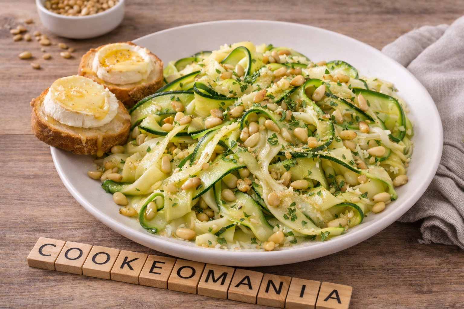 Tagliatelles de courgettes aux pignons de pin au Cookeo, légères et parfumées