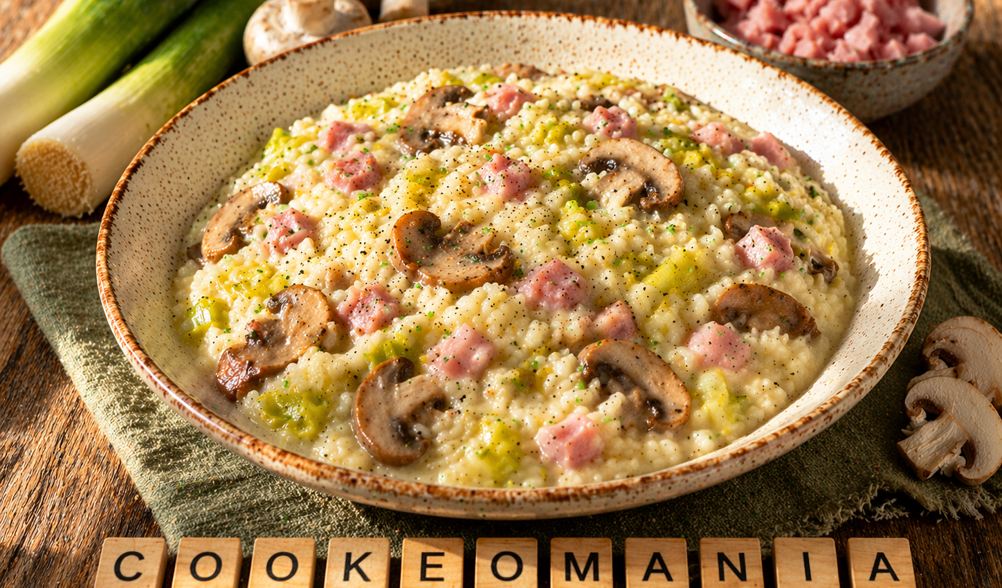 Risotto de jambon aux poireaux et champignons au Cookeo la version légère et crémeuse façon WW