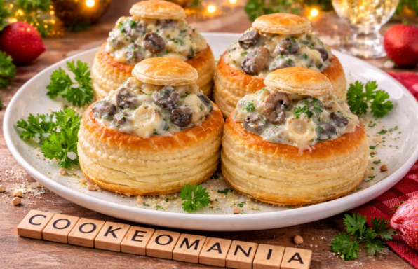 Croûtes aux escargots et champignons, sauce crémeuse au vin blanc
