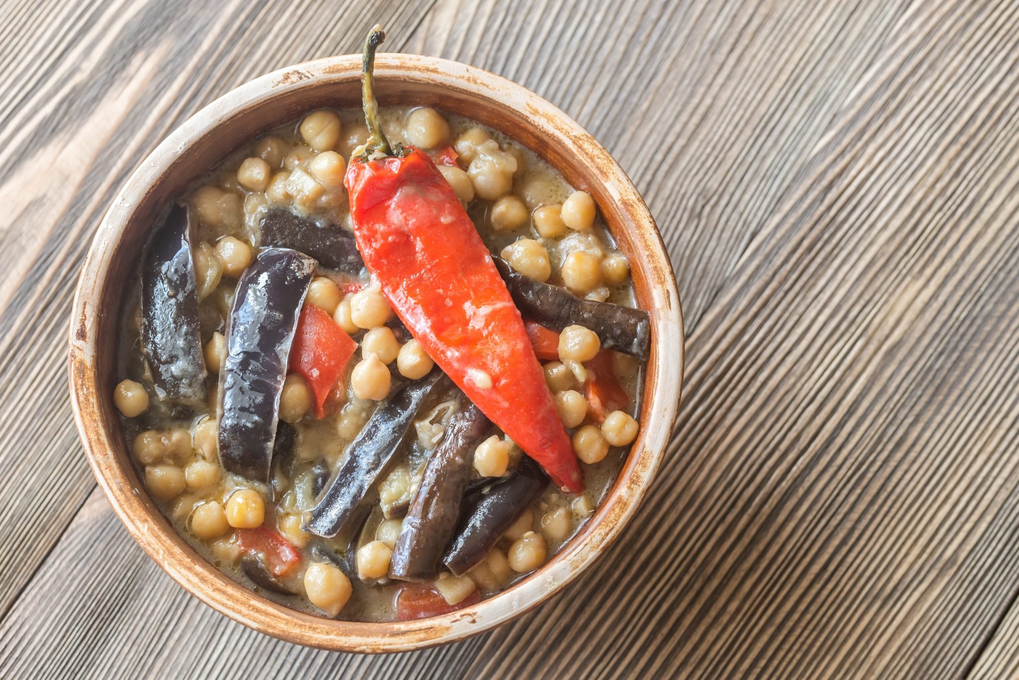 Curry d'aubergines et de pois chiches au cookeo