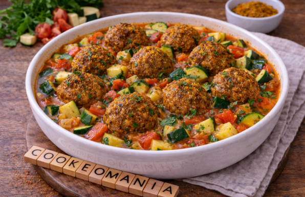 Boulettes de porc épicées aux courgettes et tomates au Cookeo