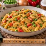 One pot pasta coco-curry au poulet, poivron et petits pois au multicuiseur Moulinex