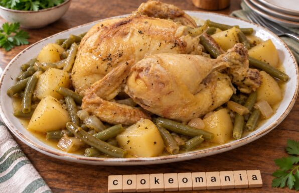 Poulet entier haricots verts et pommes de terre au cookeo