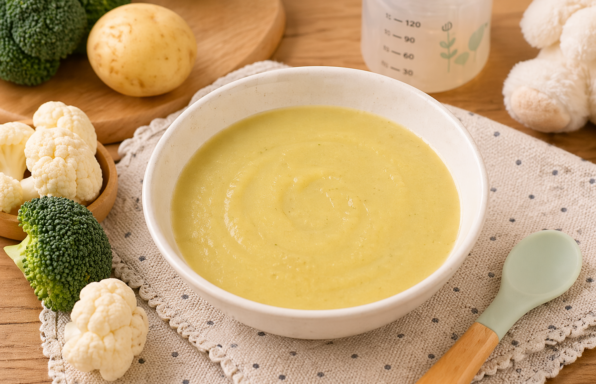 Bouillon au cookeo avec pomme de terre, brocoli et chou-fleur pour bébé de 4 à 6 mois