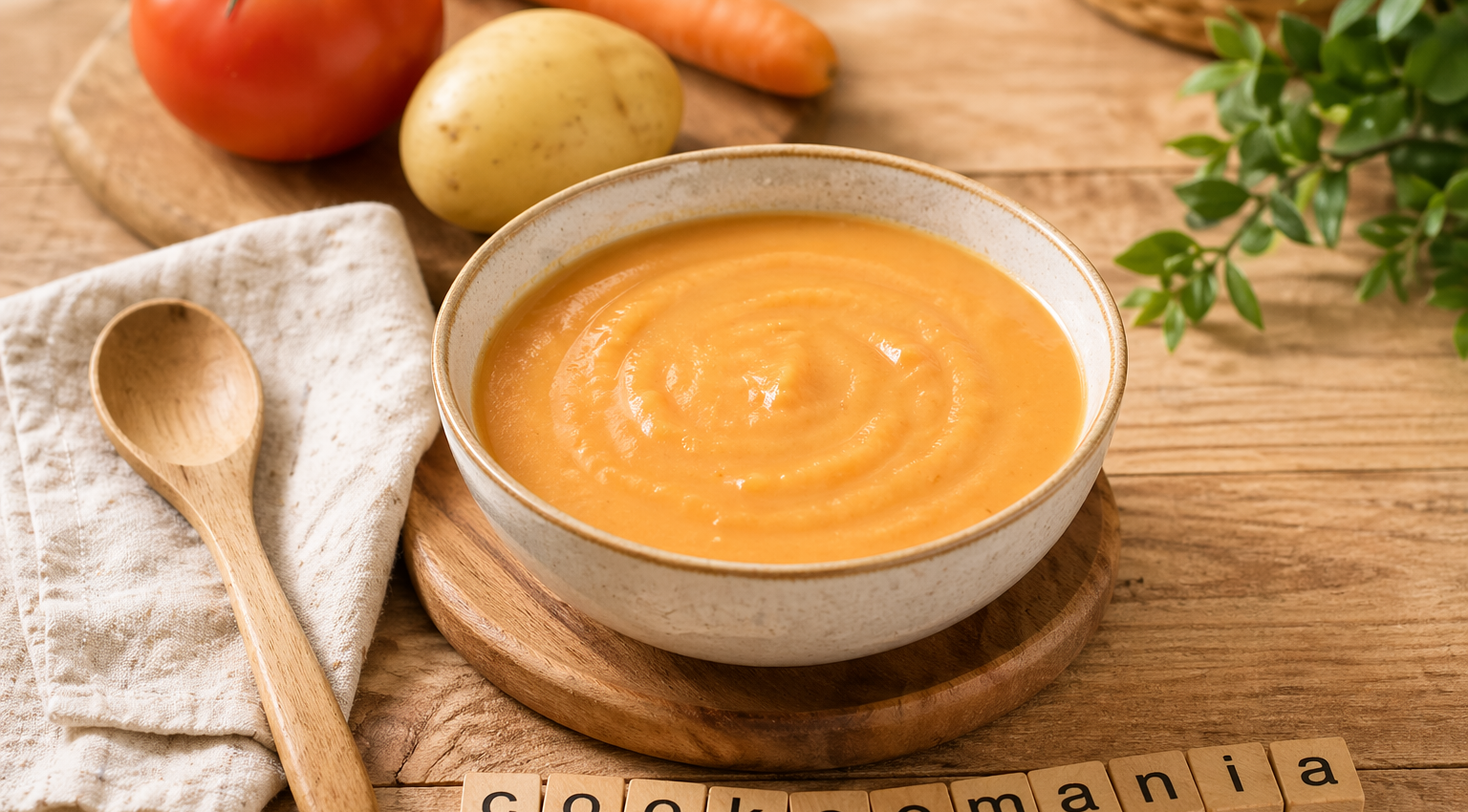 Bouillon tout doux pomme de terre, carotte et tomate pour bébé dès 4 mois
