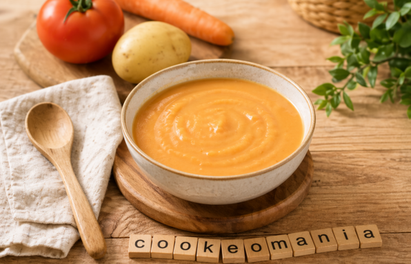 Bouillon tout doux pomme de terre, carotte et tomate pour bébé dès 4 mois