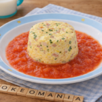 Petite timbale moelleuse au jambon et coulis de tomate pour bébé au cookéo