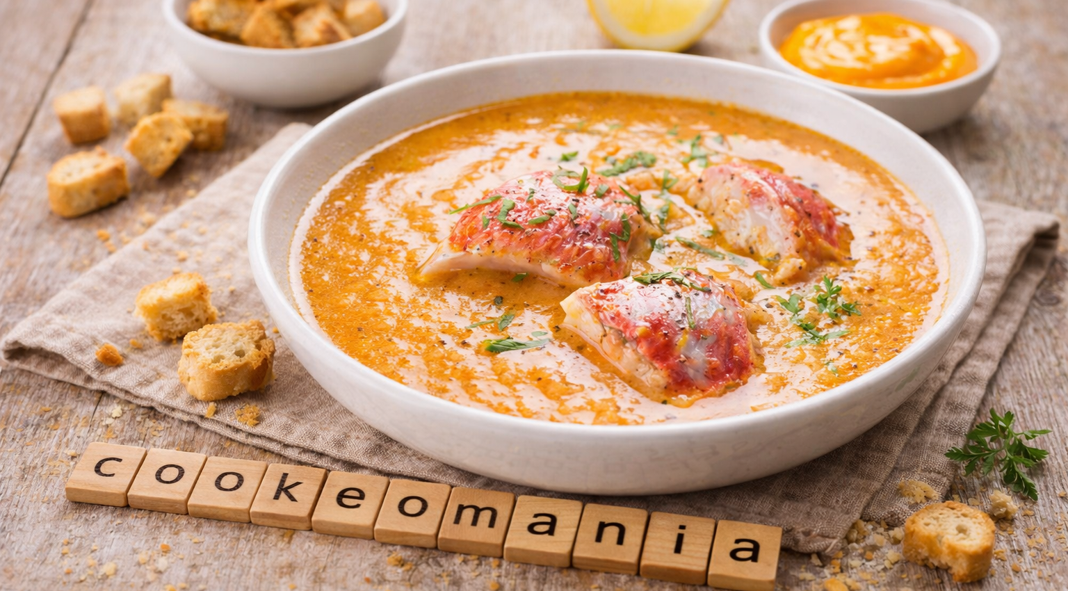 Soupe de rouget et roussette au safran, comme une bouillabaisse toute simple au Cookeo