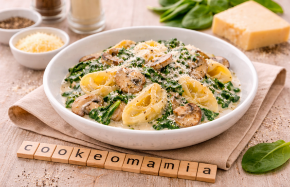 Tortellini épinards ricotta à la crème et aux champignons au Cookeo