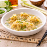 Wontons aux crevettes, gingembre et coco façon bouillon parfumé au multicuiseur cookéo