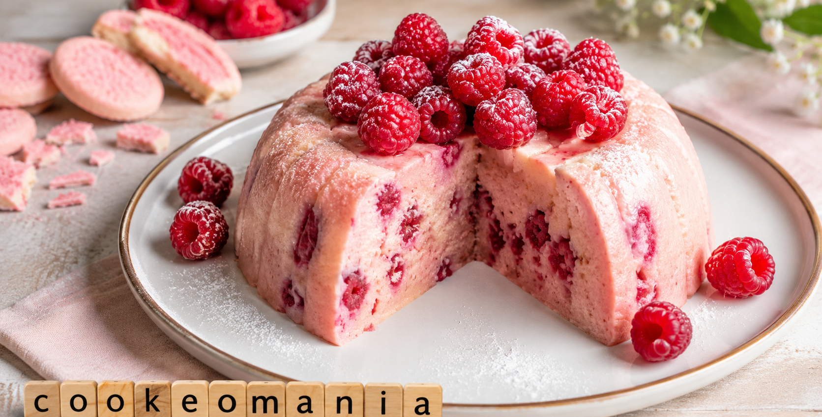 Pudding rose et framboises au Cookeo, un dessert frais aux biscuits roses de Reims