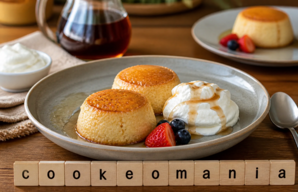 Flan vapeur à la Malaisienne au Cookeo, un dessert moelleux à servir avec crème fouettée et sirop d’érable