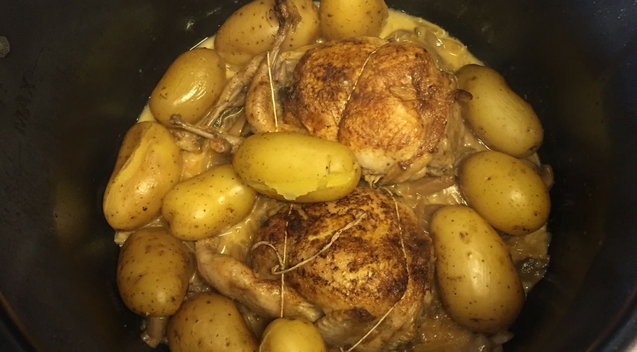 Cailles En Cocotte Avec Pommes De Terre