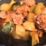 Saucisse de Toulouse, légumes et sauce tomates d&rsquo;Elodie au cookéo