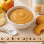 Compote bébé pomme poire caramélisée au Cookeo, avec une touche de biscuit breton au cookéo