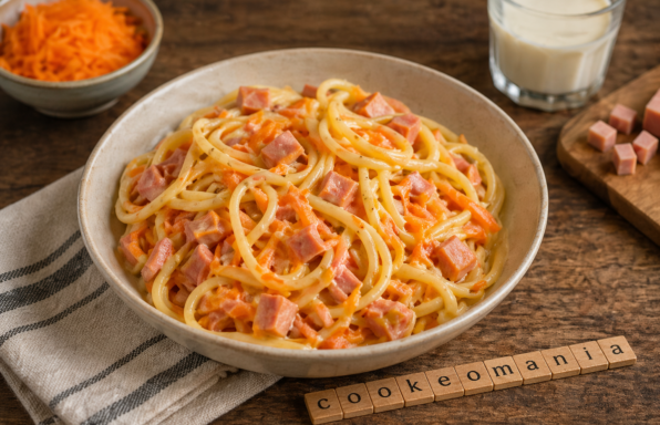 Pâtes fondantes aux carottes et jambon végétarien au Cookeo