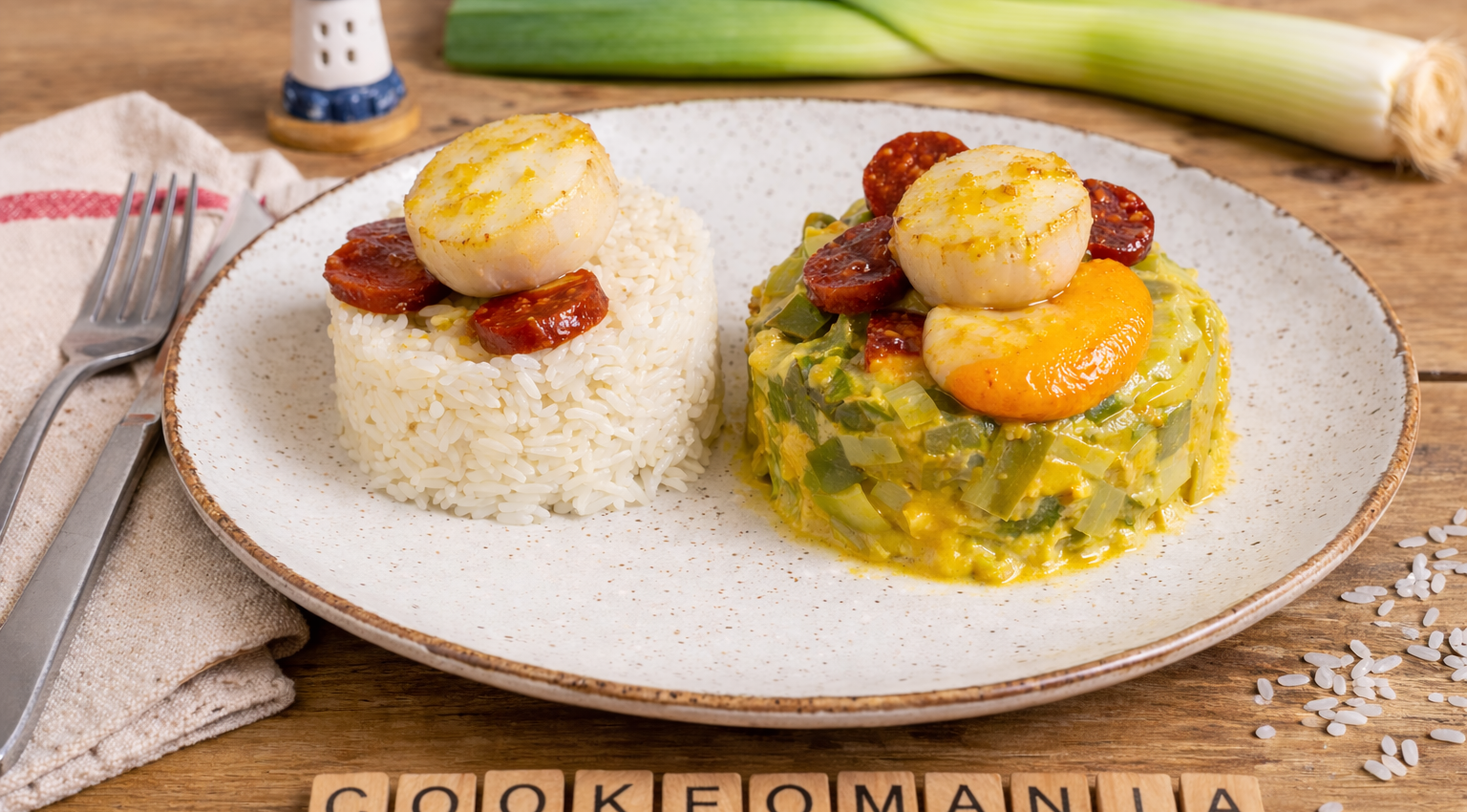 Saint-Jacques au chorizo au Cookeo sur lit de poireaux et riz la recette chic et ultra gourmande