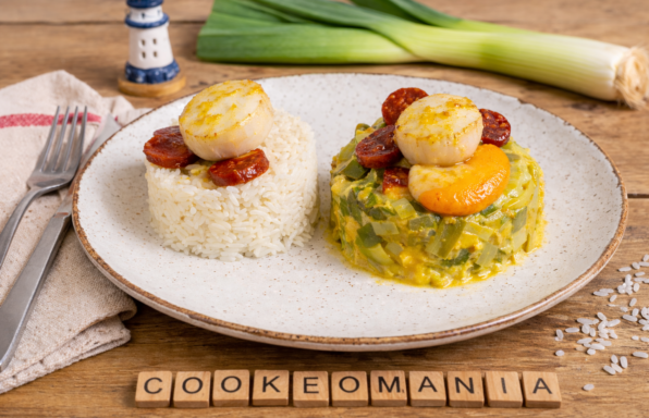 Saint-Jacques au chorizo au Cookeo sur lit de poireaux et riz la recette chic et ultra gourmande