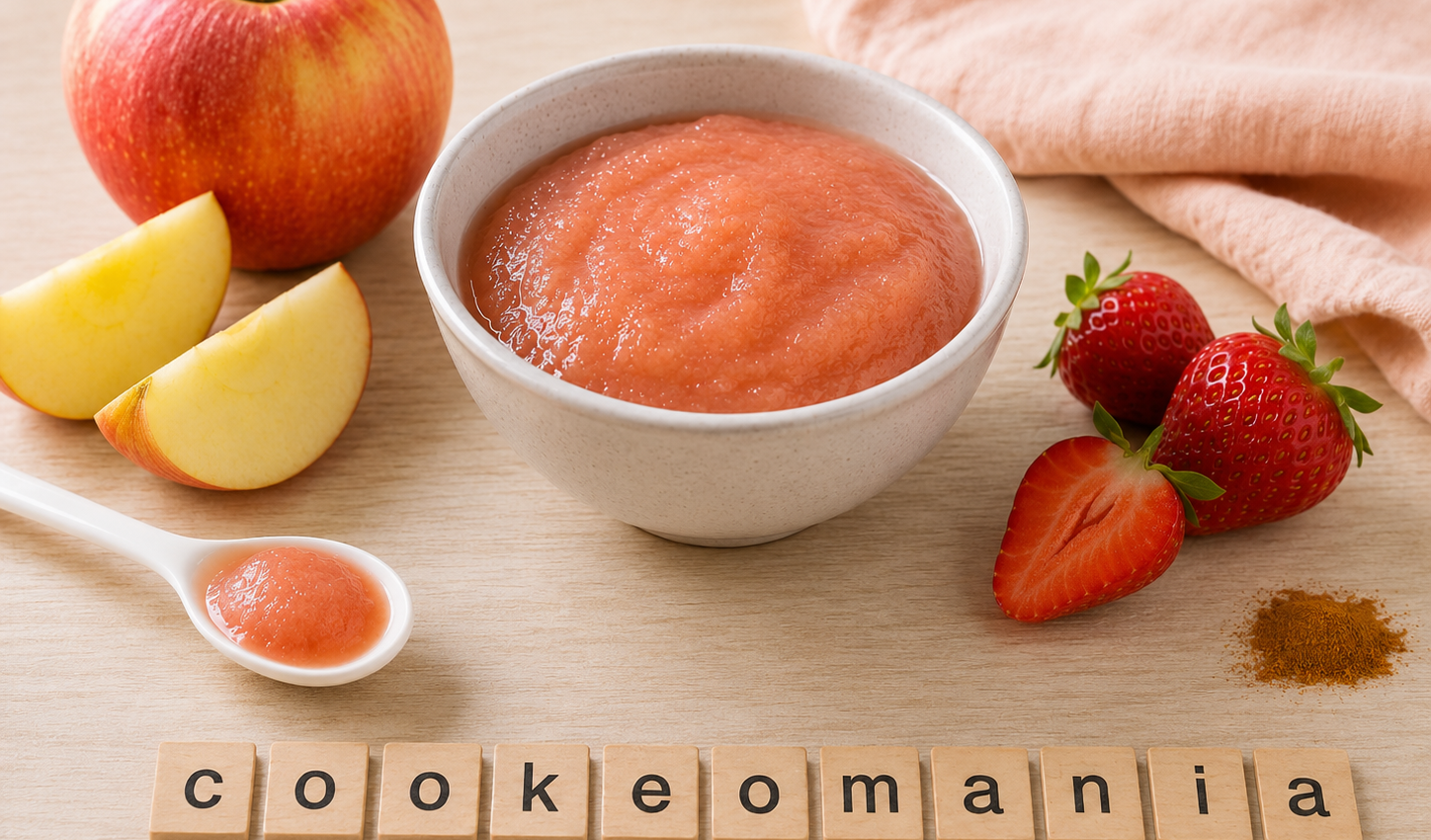 Compote bébé pomme fraise cannelle au Cookeo, une petite douceur fruitée dès 6 mois