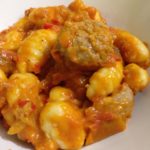 Gnocchi et boulette de viande aux poivrons cuisinés à l'autocuiseur Moulinex