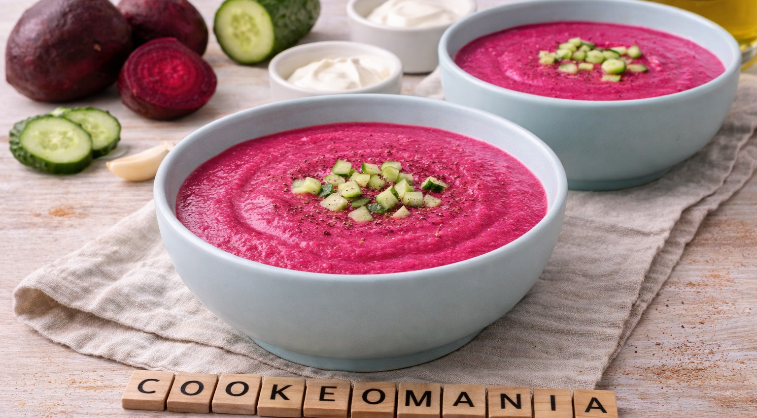 Ce velouté froid de betteraves au Cookeo est l’idée fraîche et colorée à tester dès les beaux jours