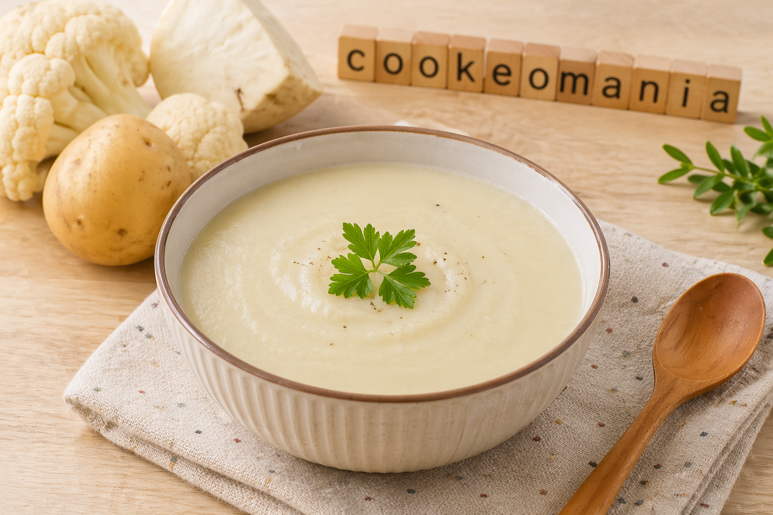 Soupe blanche pour bébé de 6 à 8 mois au Cookeo un velouté doux au chou-fleur et céleri-rave