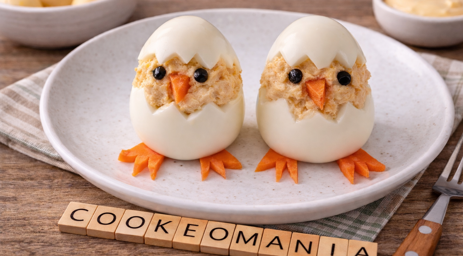 Œufs poussins au thon et mayonnaise la recette facile et amusante pour Pâques