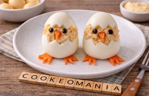 Œufs poussins au thon et mayonnaise la recette facile et amusante pour Pâques