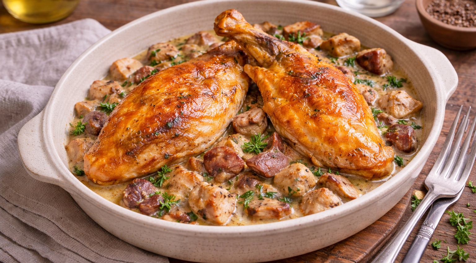 Suprêmes de Pintade aux Cèpes