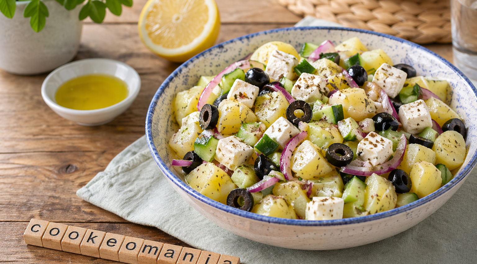 Pommes de terre à la grecque au Cookeo une salade fraîche, facile et pleine de saveurs
