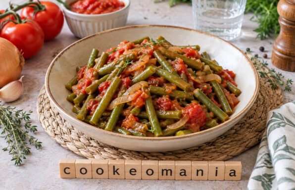 Haricots verts frais à la tomate et au thym