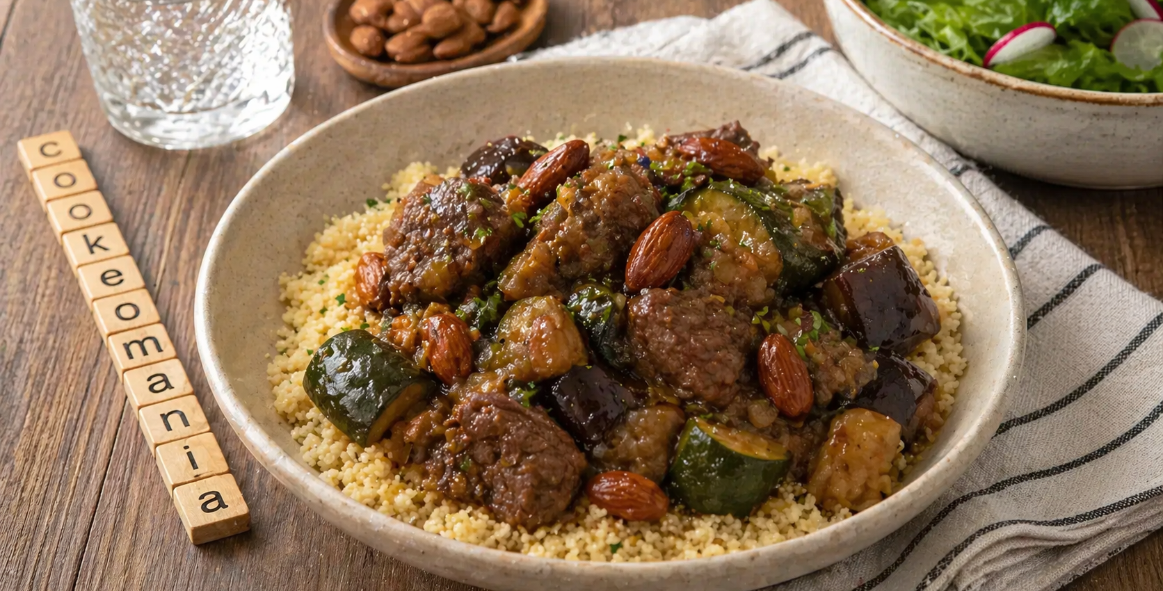 Boeuf aux amandes, courgettes et aubergines au Cookeo un plat mijoté aux saveurs orientales façon tajine