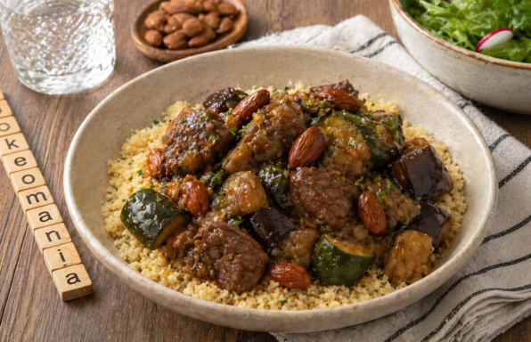 Boeuf aux amandes, courgettes et aubergines au Cookeo un plat mijoté aux saveurs orientales façon tajine