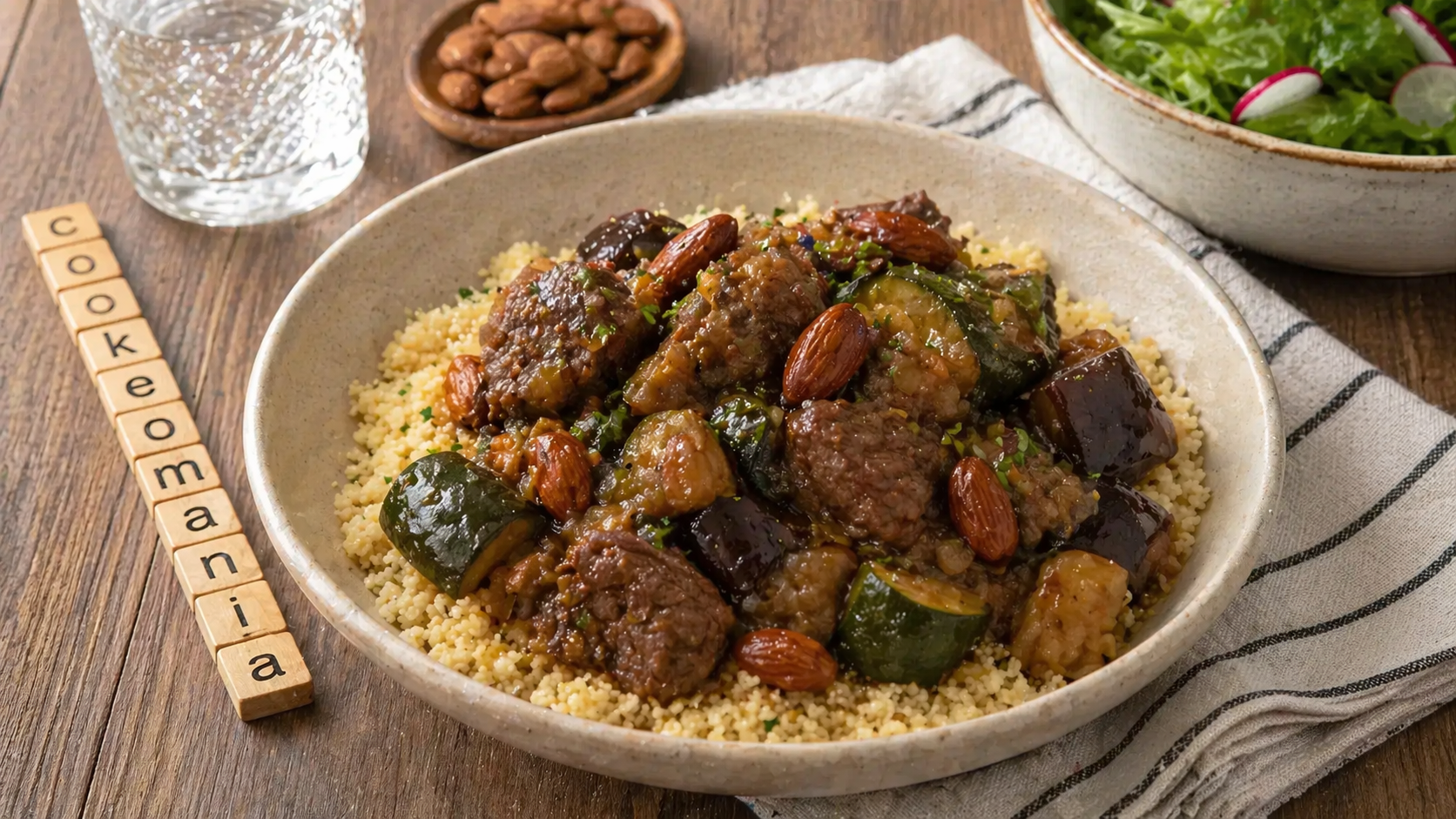 Boeuf aux amandes, courgettes et aubergines au Cookeo un plat mijoté aux saveurs orientales façon tajine