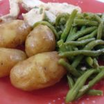 Poulet pommes de terre grenaille haricots verts au cookeo