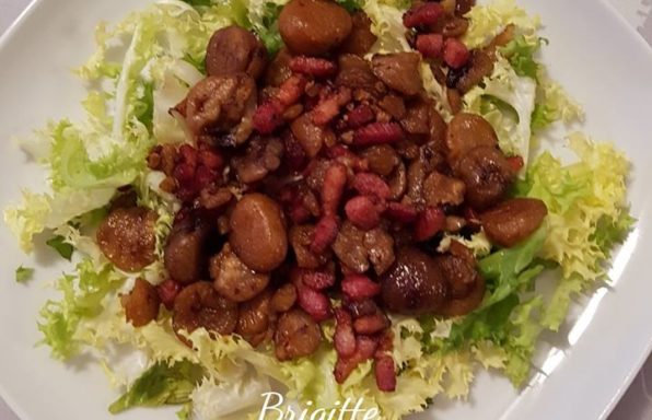 Salade de chataignes grillées et lardons au cookeo La cuisine de Bibi
