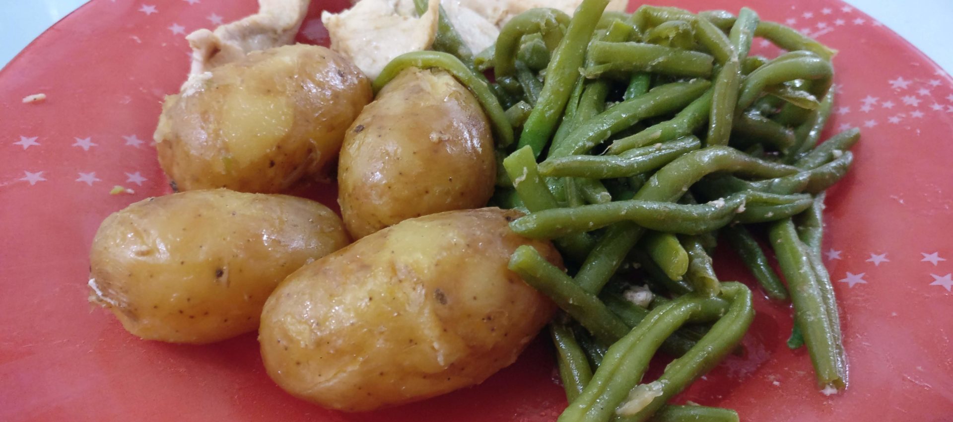 Poulet pommes de terre grenaille haricots verts au cookeo