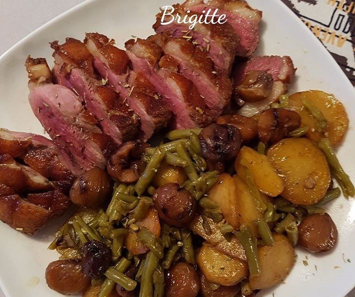 Magret de canard pommes de terre, haricots verts, châtaignes au cookeo La cuisine de Bibi