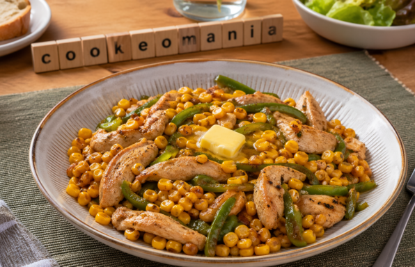 Préparez des aiguillettes de poulet au maïs et piment vert au Cookeo, une recette facile, rapide et savoureuse avec ail, beurre demi-sel et maïs doux.
