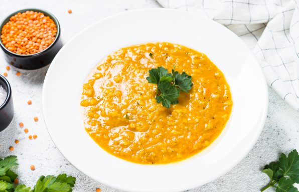 Soupe de lentilles Corail au curry au cookeo