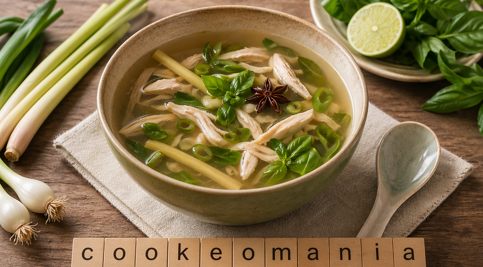 Bouillon de poulet au basilic et citronnelle au Cookeo une recette légère et parfumée